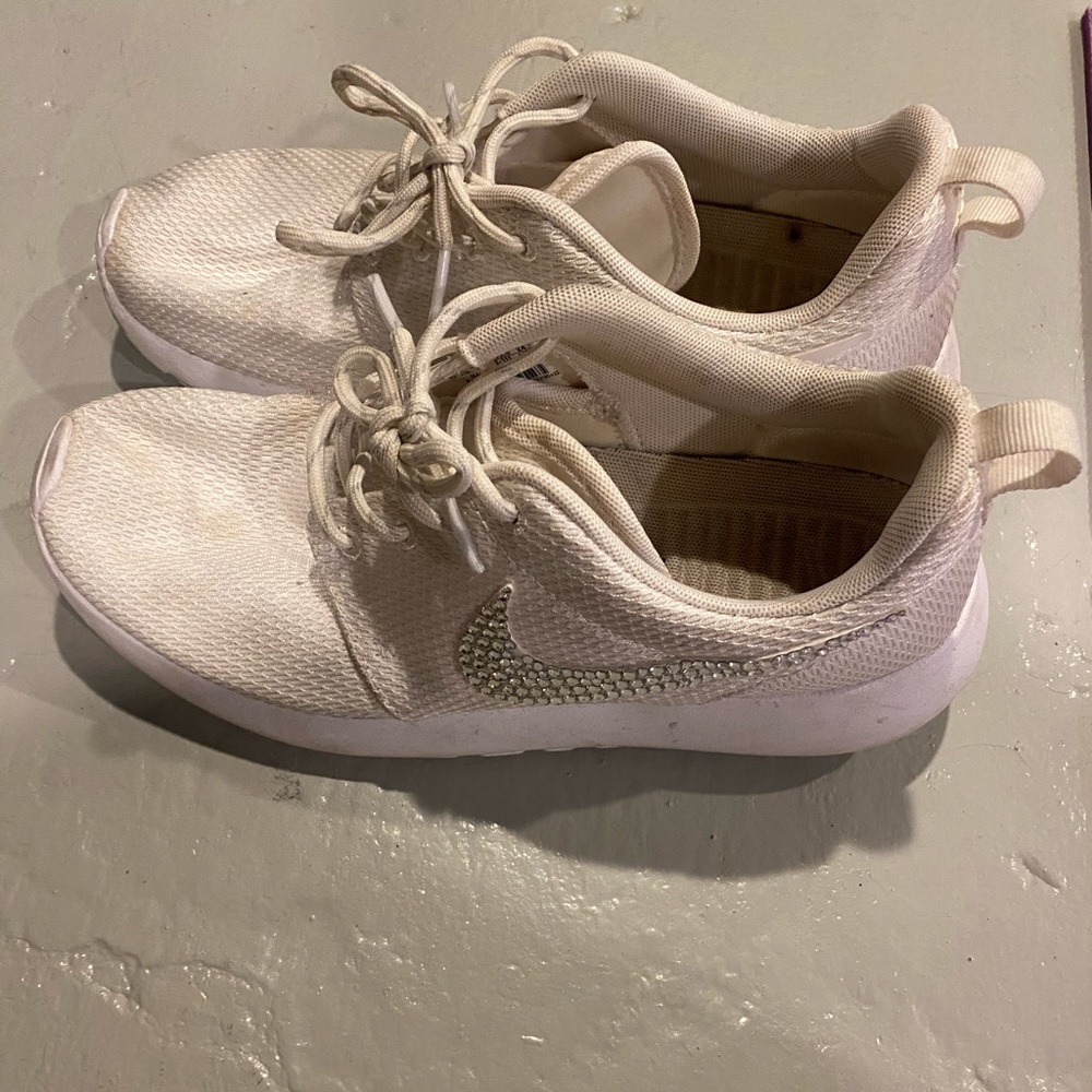 Nike tennis shoes with swavorski diamonds